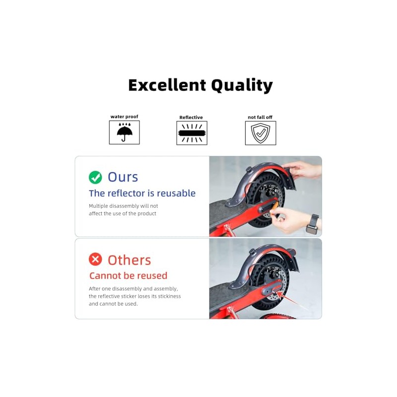 Fundas Reflectantes para Ruedas Traseras para M365 /Pro/Pro 2 /1s