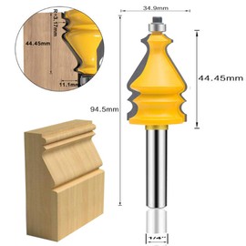 LEATBUY Architectural Molding Router Bit Set 1/4-Inch Shank 5 PCS, Corner Rounding Edge-Forming Woodworking Beading Router Bits Sets Tool Wood Table Door Cabinet Cutter(Round)