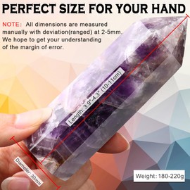 CASMON Large Healing Crystal Wands 3.9"-4.3"(10-11cm), Natural Blue Apatite Obelisk Crystal Tower Stone, 6 Faceted Single Healing Crystal Point for Reiki Chakra Meditation Therapy (1PC)