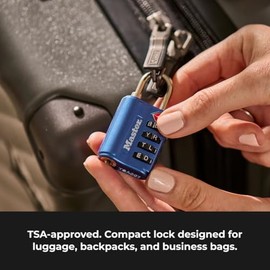 Master Lock 4691DWD TSA - Candado de combinación de contraseña para establecer su propia contraseña, color variará, 1 pieza
