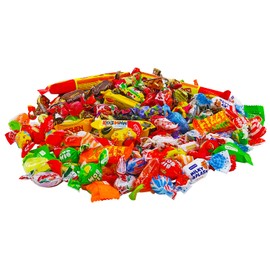 Sweet Candy Mix Gift Bag - Russian & Ukrainian Candy Mix - Assortment Chocolate and Caramel Party Candy Mix of Eastern European Confectionery – Variety of Russian & Ukrainian Candy by the Pound (450g / 1 lb)