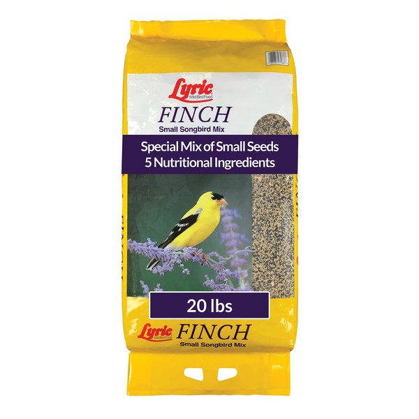Lyric Finch - Small Songbird Wild Bird Seed - Attracts Goldfinches, House Finches, Purple Finches & More - 20 lb. bag