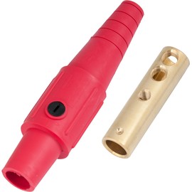 Marinco CLS20FB-C CLS Cam Type, Series 16 Inline, Single Pin Connector, 400 Amp, 600 Volt, 2-2/0 AWG, Female - Red (C)