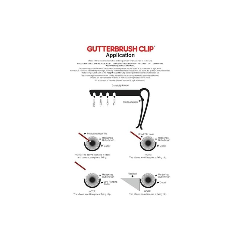 20 Hedgehog Gutter Clips for Use with Genuine Hedgehog Gutter