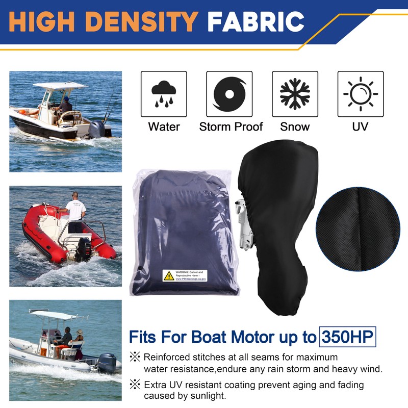 Fade Resistant Full Outboard Motor Cover, UV-Proof and Waterproof 420D
