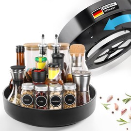 OptiWerk 360 Degree Turntable, Turntable Organiser, Turntable Refrigerator, Spice Rack Rotatable, Rotating Shelf Rotating Tray Spice Rack, Rotating Spice Rack, Kitchen Organiser for Spices and More