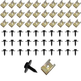 Homefantasy Pack of 60 Sheet Metal Nut Screw Nut Clip Kit, Body Tapping Nuts, Stainless Steel Sheet Nuts, Mounting Clips U Type, Thread Clip Nut Set, Spring Metal Nuts, Stainless Steel Body Screws