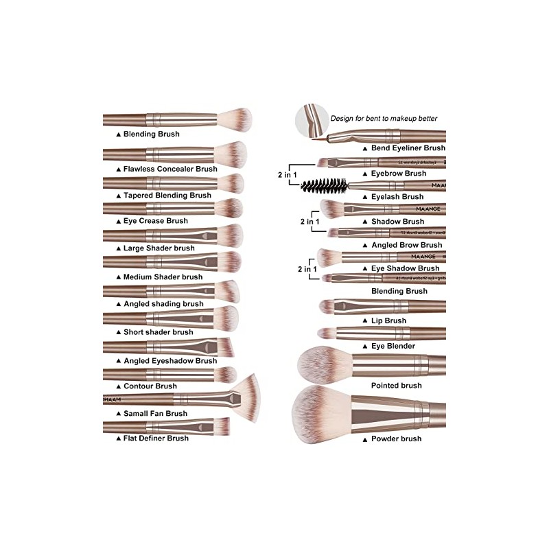 Brochas de Maquillaje Profesional 20 Piezas Set de Brochas Maquillaje