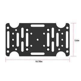 KOPKIO Universal Mailbox Mounting Bracket, Black Steel, Post Mount, 4mm Thick, Fits Most Sizes, Bottom Mount, Includes Hardware