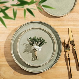 AmorArc Ceramic Dinnerware Sets, Handmade Reactive Glaze Stoneware Plates and Bowls Sets,Highly Chip and Crack Resistant | Dishwasher & Microwave Safe Dishes Set, Service for 6 (18pc)