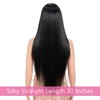 Style Icon 32-Inch Long Straight Wig Mid-Part Lace Front Silky