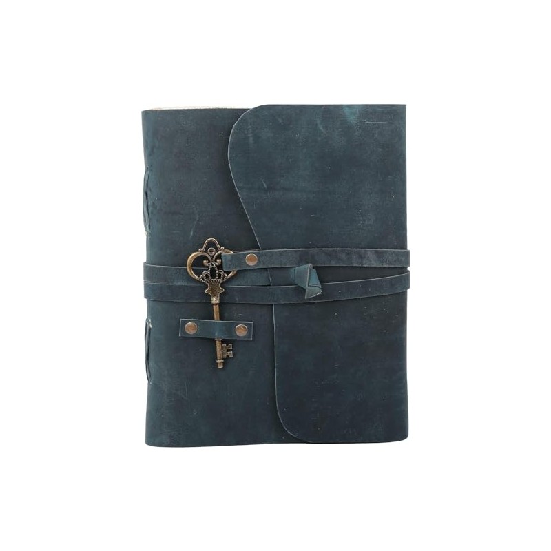 Leather Journal with lined Deckle Edge Paper 8x6 inch Vintage