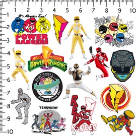 Mighty Morphin Power Rangers Variety 50ct Vinyl Large Deluxe Stickers Variety Pack - Laptop, Water Bottle, Scrapbooking, Tablet, Skateboard, Indoor/Outdoor