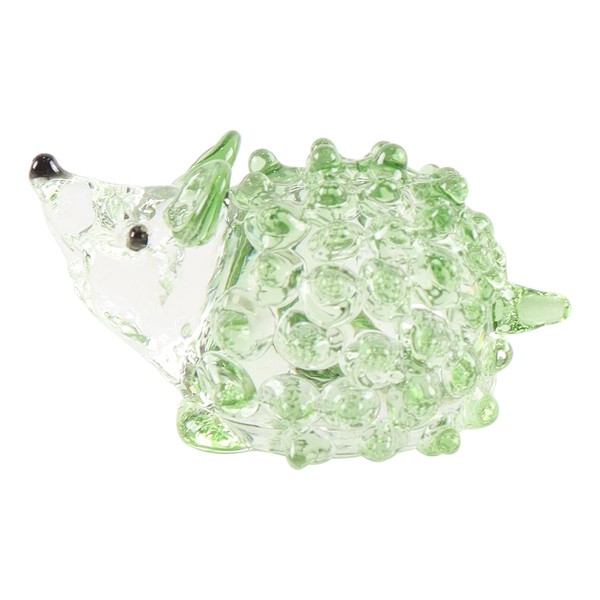 Ieron Crystal Glass Hedgehog Statue Collectible Figurine Stained Glass Art