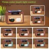 Wooden Bedside Table Lamp with Wireless Charging Station, LED Clock
