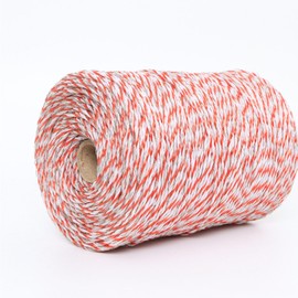 200m Electric Fence Wire, 6 Strand Polywire Electric Fence Wire, Reel Nylon Stainless Steel Red and White Color for Livestock Cattle Sheep Horse Pets Crop