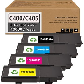 VersaLink C400/C405 Extra High Capacity Toner Cartridge Bundle 4-Pack B/C/M/Y - 106R03524 106R03526 106R03527 106R03525 Replacement for Xerox VersaLink C400 C405 C400D C400DN C405DN C405N Printer