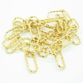 Christoph Palme Iron Chain Diameter 3.50 mm Twisted Decorative Chain Made of Steel Profile Wire FE Chain 1 m (Gold)