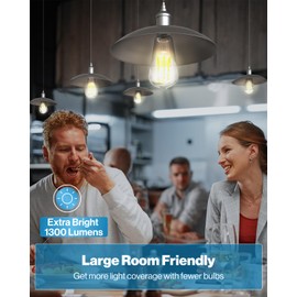 Sunco 3 Pack Vintage LED Edison Bulbs, 75W Equivalent 11W, 1300 LM High Brightness, Dimmable ST58 Filament, 4000K Cool White, E26 Medium Base, Clear Glass Light Bulbs