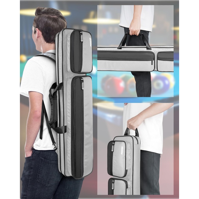 Pool Cue Case, Pool Stick Case 4x5 with Multiple Pockets