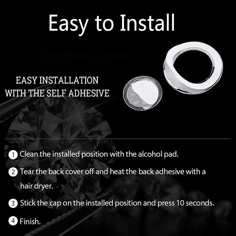 Riloer Car Engine Start Stop Button Cover, Sliver Bling Ignition