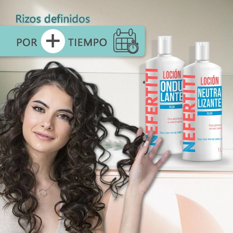 Kit Locion Neutralizante + Ondulante Para Cabello Nefertiti