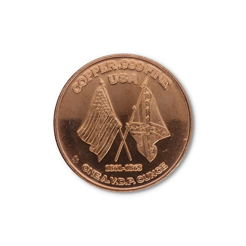 1 Ounce (AVDP) .999 Fine Copper 1 oz "CIVIL WAR