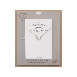 QUINNLYN & CO. Zodiac Pattern Swarovzki Pendant Necklace, Birthday Gifts for Women, Teens and Girls with Inspirational Greeting Card, alloy,