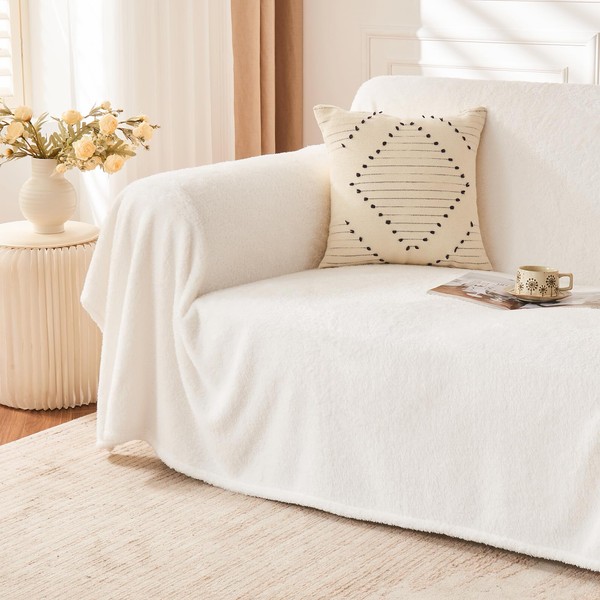 EMME Fluffy Soft Blanket Queen Size - 80"*90" Cream Soft