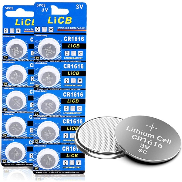 LiCB 10 Pack CR1616 3V Lithium Battery CR 1616
