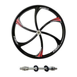 DONSP1986 26 inch Bike Rear Mag Wheel 120mm for Single Speed Freewheel, 26" Magnesium Rear Wheel Rim (Black) Disc Brake for Beach Cruisers MTB Road Bicycle