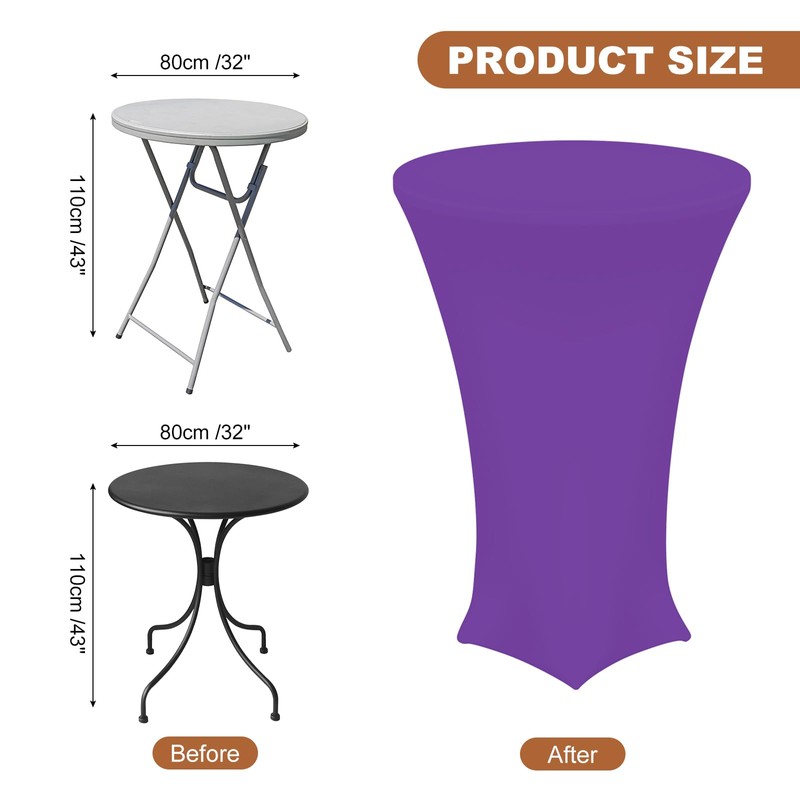 uxcell Round Cocktail Tablecloth 32" x 43", Highboy Spandex Stretch