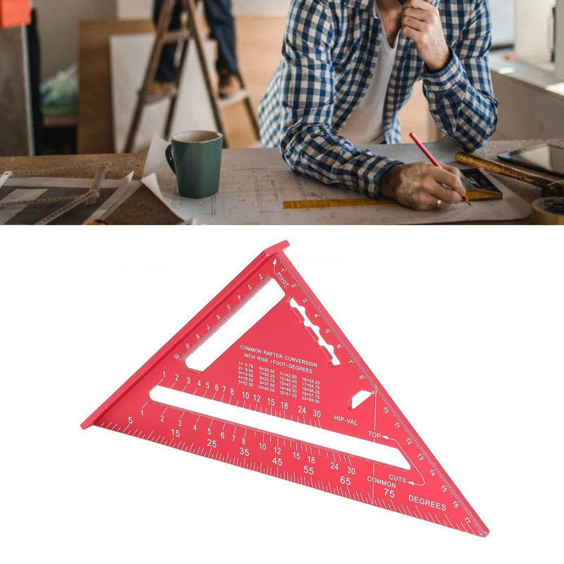 Woodworking Triangle Aluminium Alloy Electrophoresis Paint Clear Scale Carpenter's Angle