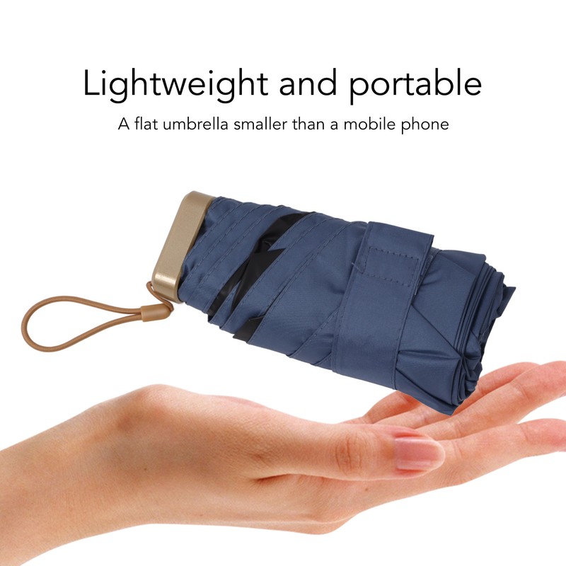 Dual Use Mini Umbrella with Storage Bag Lightweight UV Protection