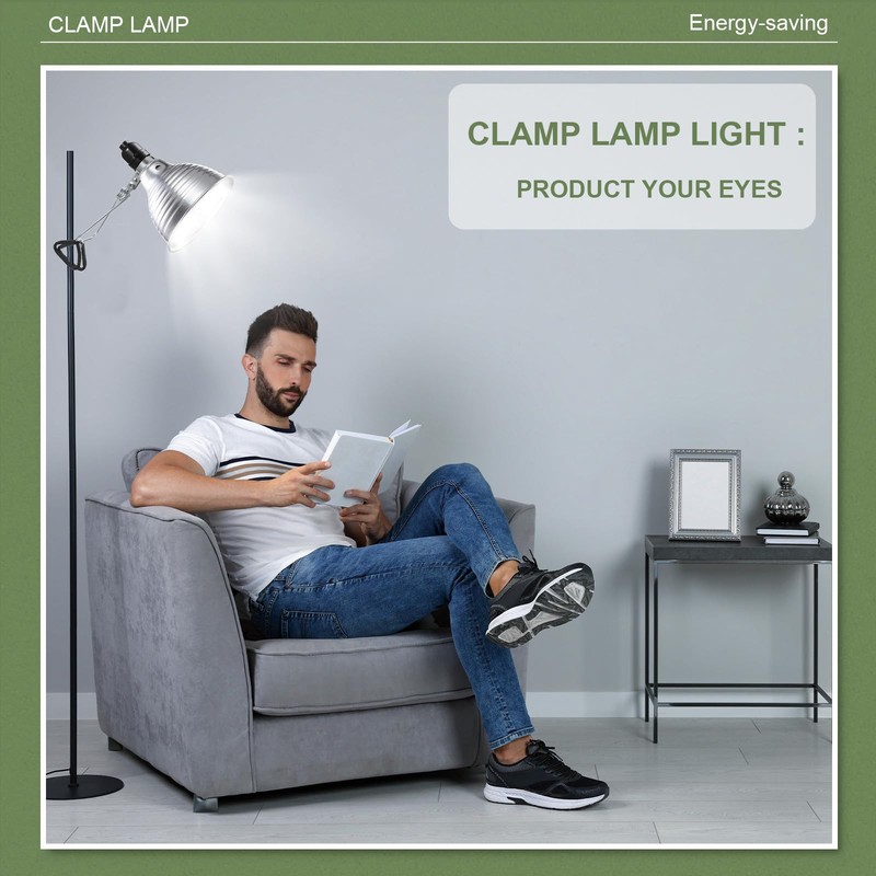 Macarrie Adjustable Clamp Lamp Light with Aluminum Reflector Up to