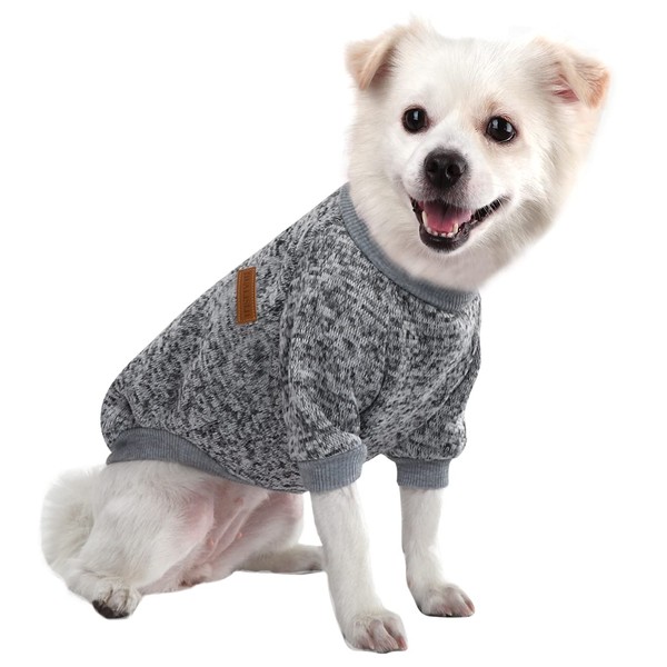HuaLiSiJi Knitted Dog Jumper, Fleece, Elasticity, Softness, Comfort and Warmth,