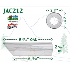 Jones Exhaust JAC212 2 1/2" 2.5" Chrome Round Angle Exhaust Tip 2 3/4" 2.75" Outlet / 9" Long