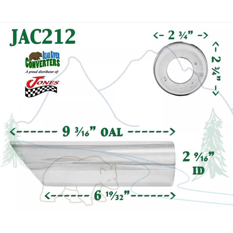 Jones Exhaust JAC212 2 1/2" 2.5" Chrome Round Angle Exhaust