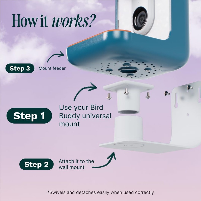 Birdbuddy Wall Mount - Versatile Bird Feeder Wall Mount for