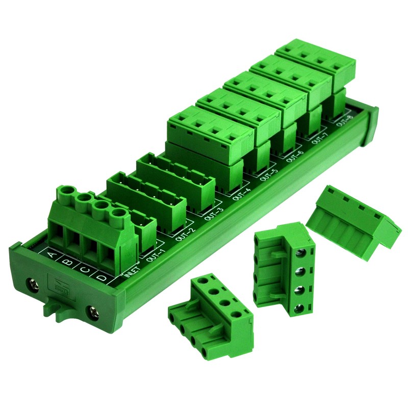 Screw Mount 30A/300V 8x4 Position Pluggable Terminal Block Distribution Module