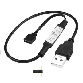 YACSEJAO 5V USB LED Strip Controller 1.3FT/40CM USB to 3Pin 5V RGB LED Led Light Replacement with 68 lamp Effects