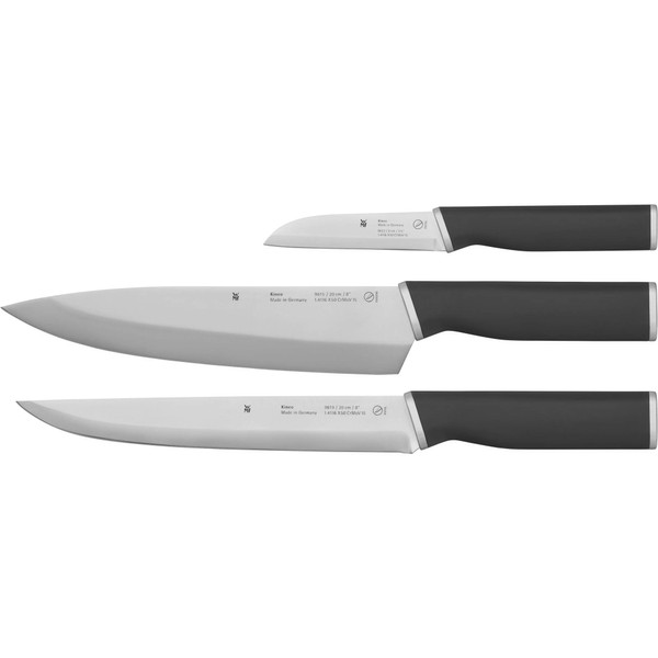WMF Kineo Kitchen Knife Set, 3 Pieces, Made in Germany, 3 Kitchen Knives, Sharp, Performance Cut, Kinetic Design, Special Blade Steel