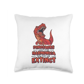 Chromatic Harmonica Set Accessories Beginner Gifts Dinosaurs Didn't Play Mouth Harp Harmonica Throw Pillow, 16x16, Multicolor