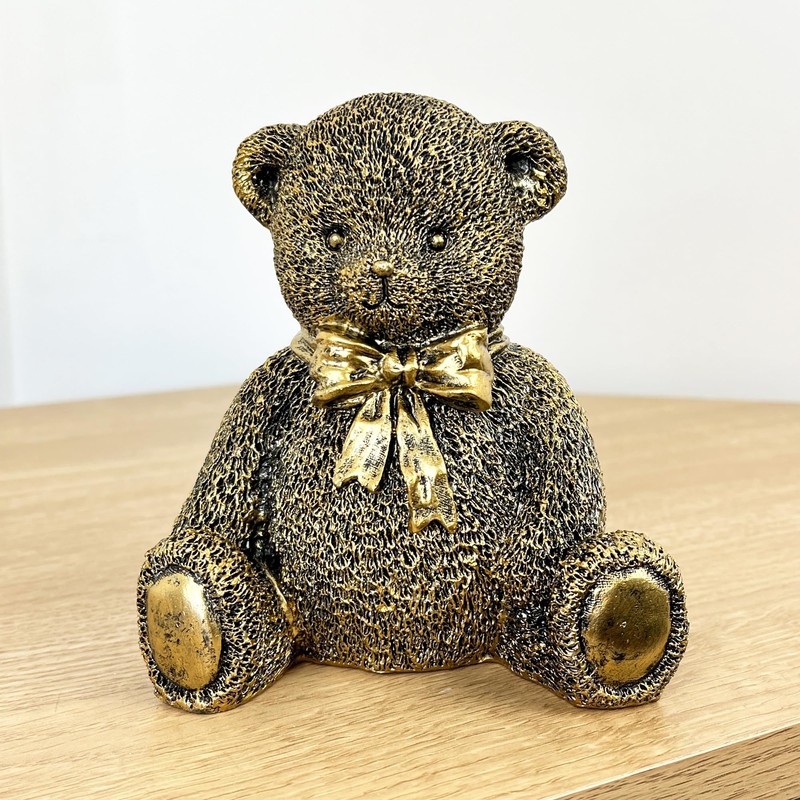 Alfie Francis 13.5cm Tall Gold Cute Teddy Bear Ornament Figurine