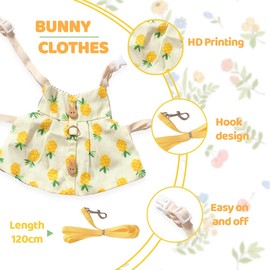 KEWUF Rabbit Lead, Adjustable Soft Rabbit Lead, 120 cm, Rabbit Accessories, Rabbit Harness for Rabbits, Cats, Small Dogs and Other Small Pets (A)