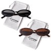 Laurinny Small Oval Sunglasses for Women Men Trendy 90s Retro