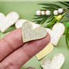 Rodvanvo 30 PCS Flat Bottom Inlaid Rhinestone Love Shape Patch