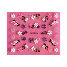 Generic Flower Smile Love Heart Nail Sticker Rhinestone Daisy Rose 3D Crystal Xf723 Nail Wraps Stickers Manicure Supplies for Women Nails Full Long Lasting Easy Apply and Remove