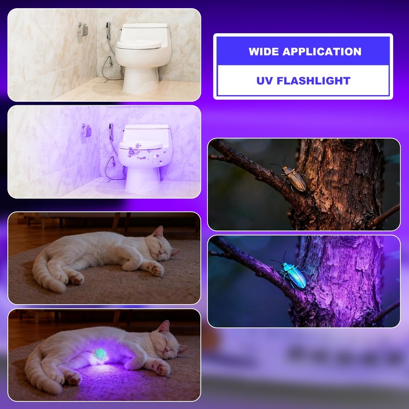 COSOOS UV Flashlight 365m Black Light, Ultraviolet Flashlight with USB
