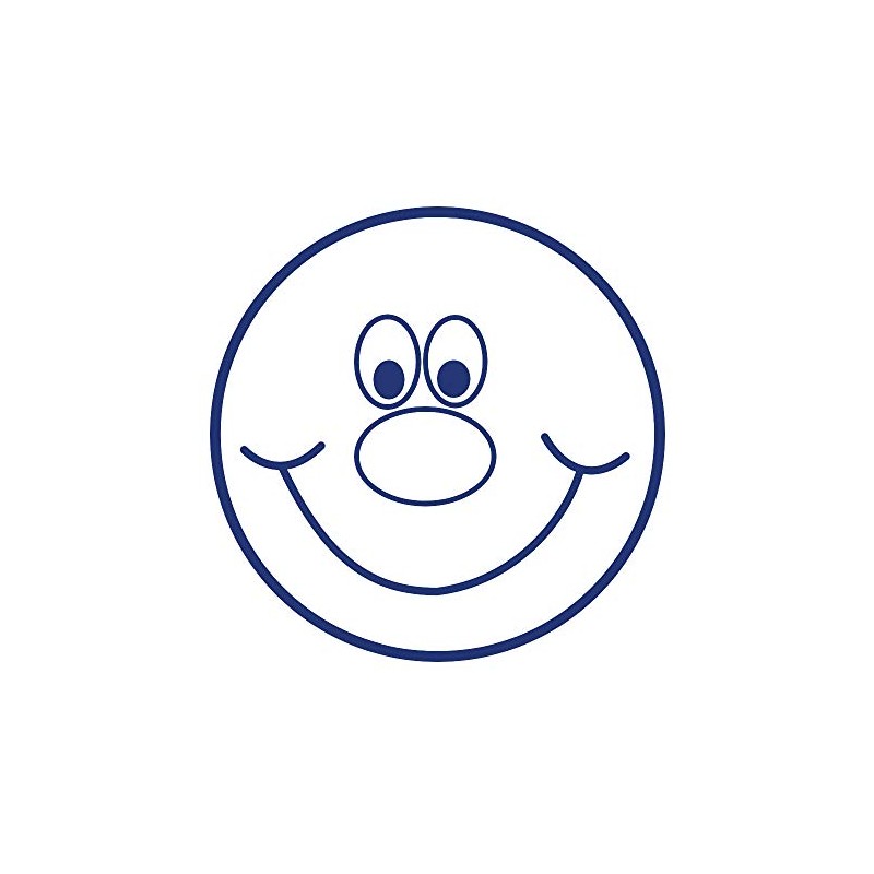 SuperStickers Blue Smiley Face Pre-Inked Stamper,Red,28mm